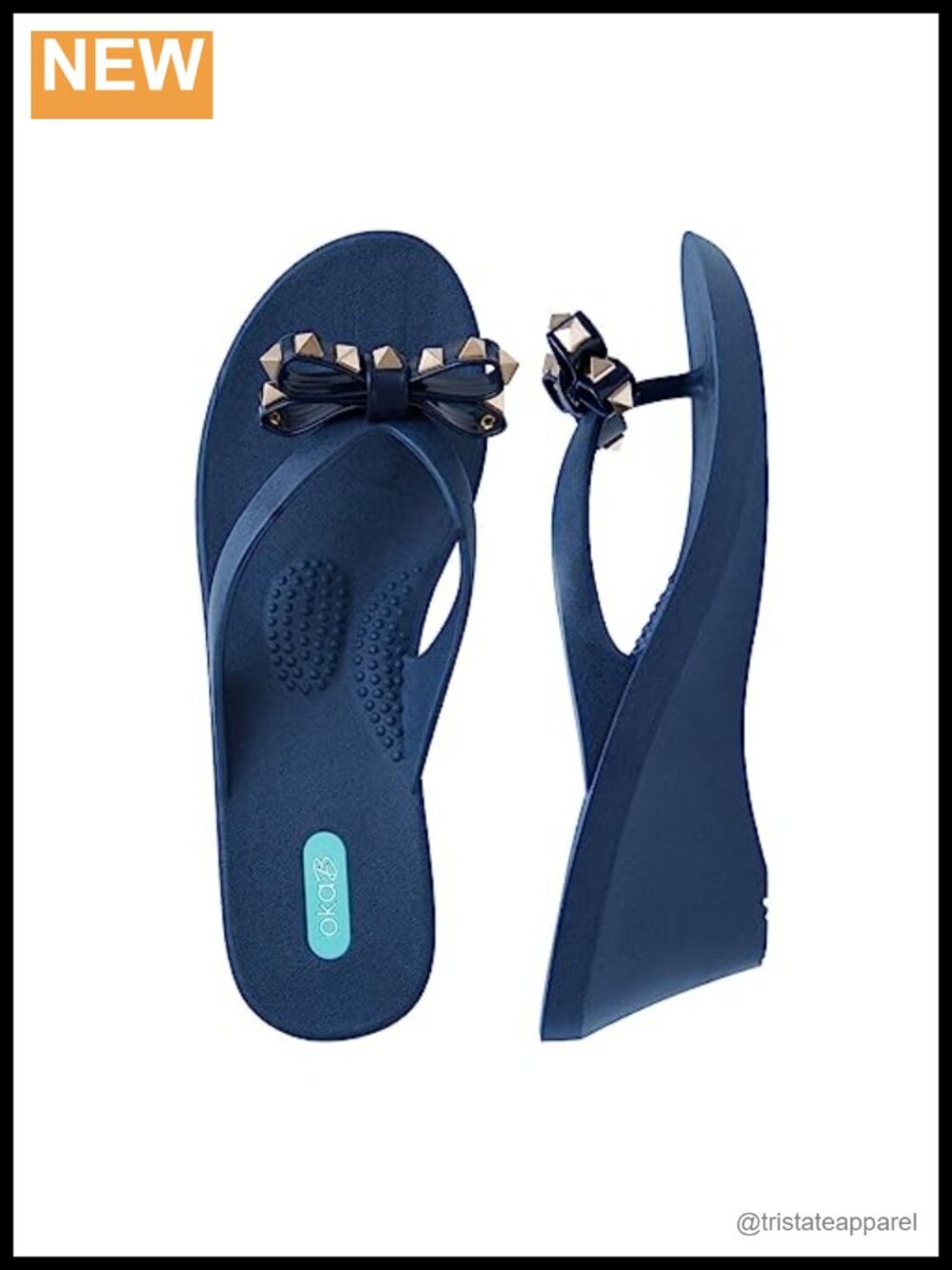 Women's Wedge Flip Flops with Arch Support and Massage Beads